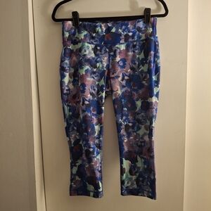 Danskin Now Women's Floral Leggings - Blue and Purple